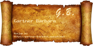 Gartner Barbara névjegykártya
